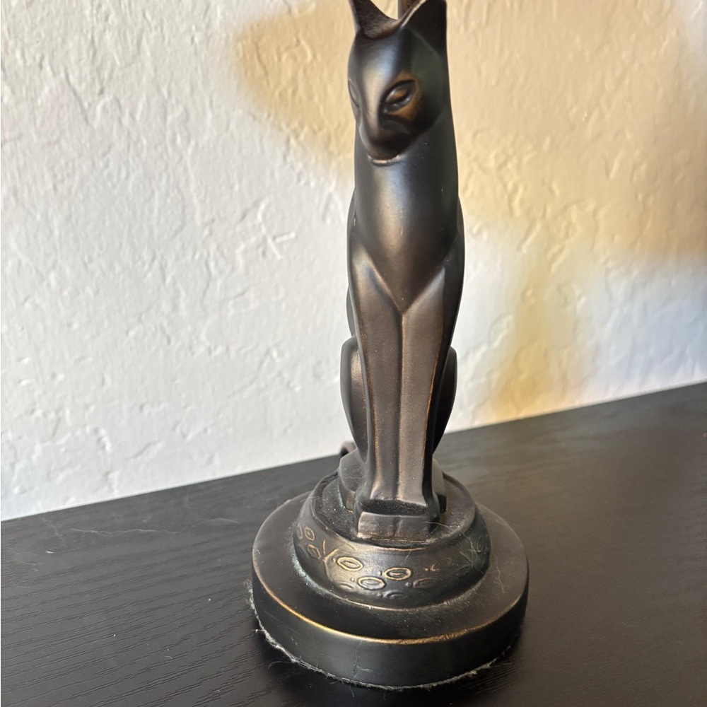 Elegant Amber Black Cat 16” Lamp